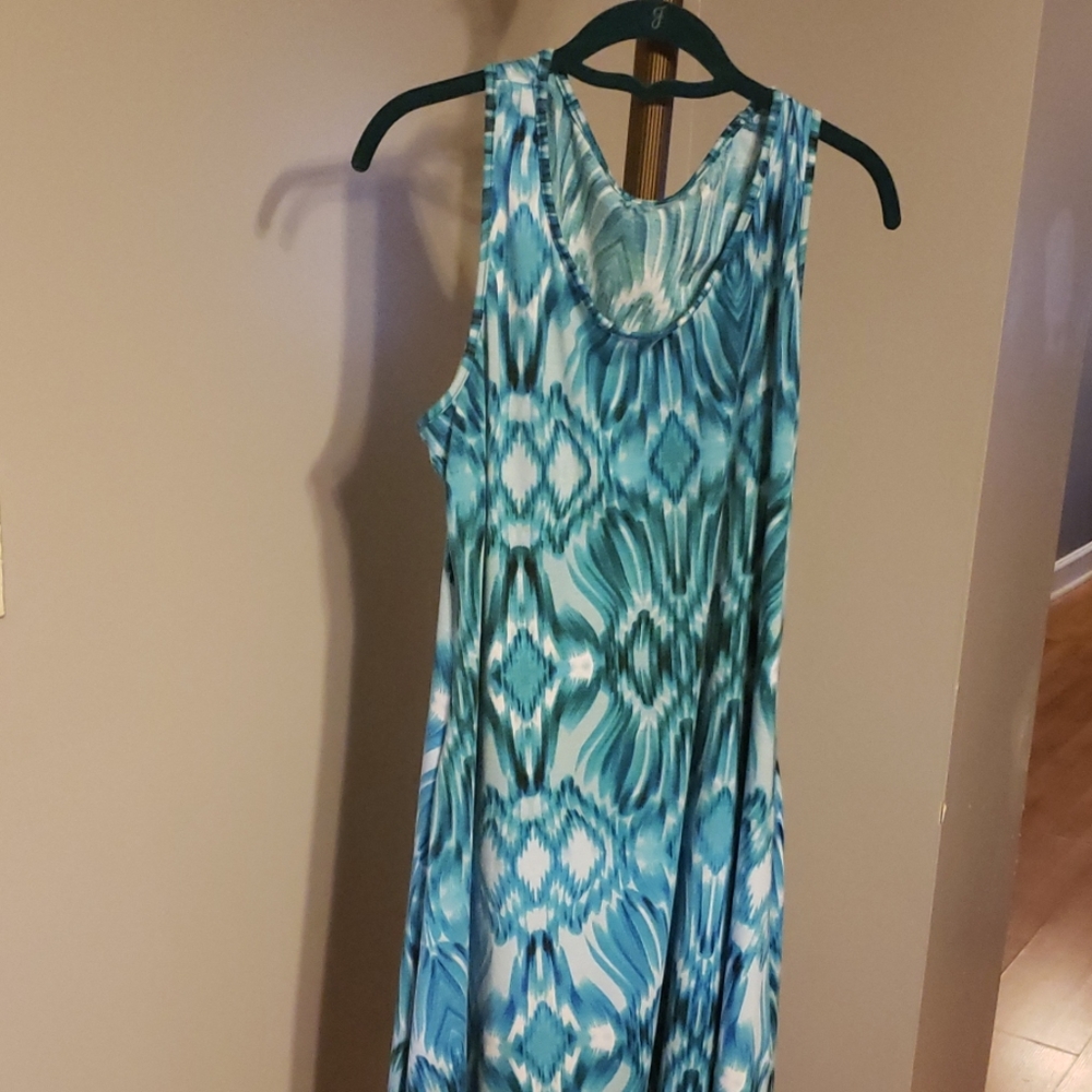 Blue/Green High Low Dress